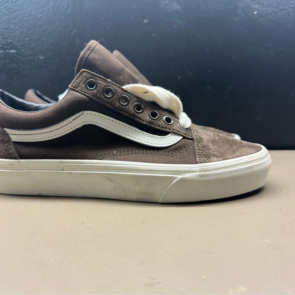 Vans Brown Suede Old Skool with White Stripe